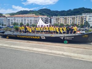 Arkote ganador en la primera regata de liga de traineras del 2022